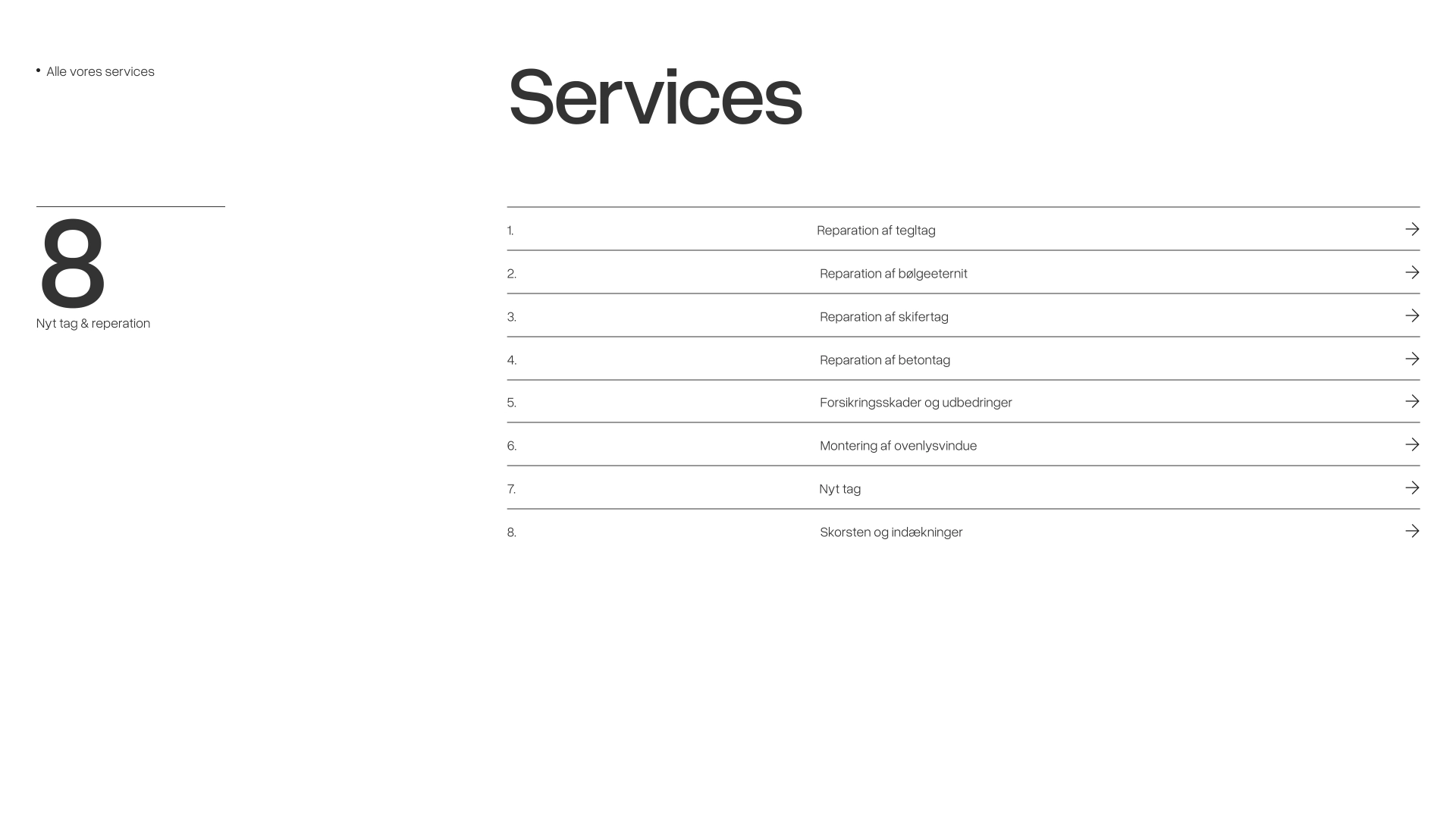 tag reparation service layout